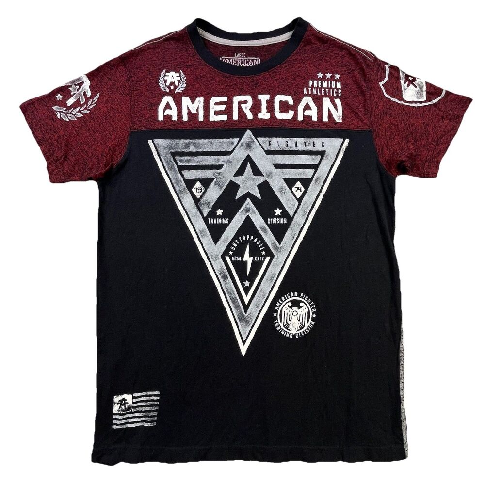 American Fighter T-Shirt Mens Large Training Division Premium Athletics MMA Tee